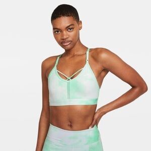 Nike Sports Bra Icon Clash Mint Green White Tie Dye Padded Small Adjustable